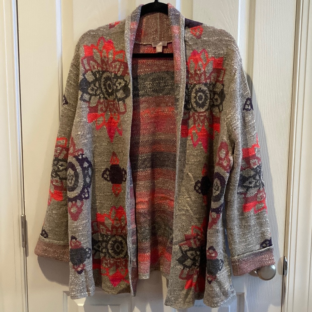 J. Jill Multicolor Patterned Cardigan
